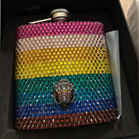 NWT Kurt Geiger Crystal Jewel Rainbow Flask with Eagle head - Picture 2 of 8